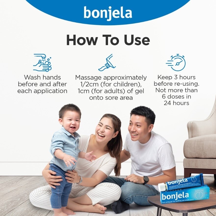 Bonjela Fast Acting Gel for Teething and Mouth Ulcers 15g