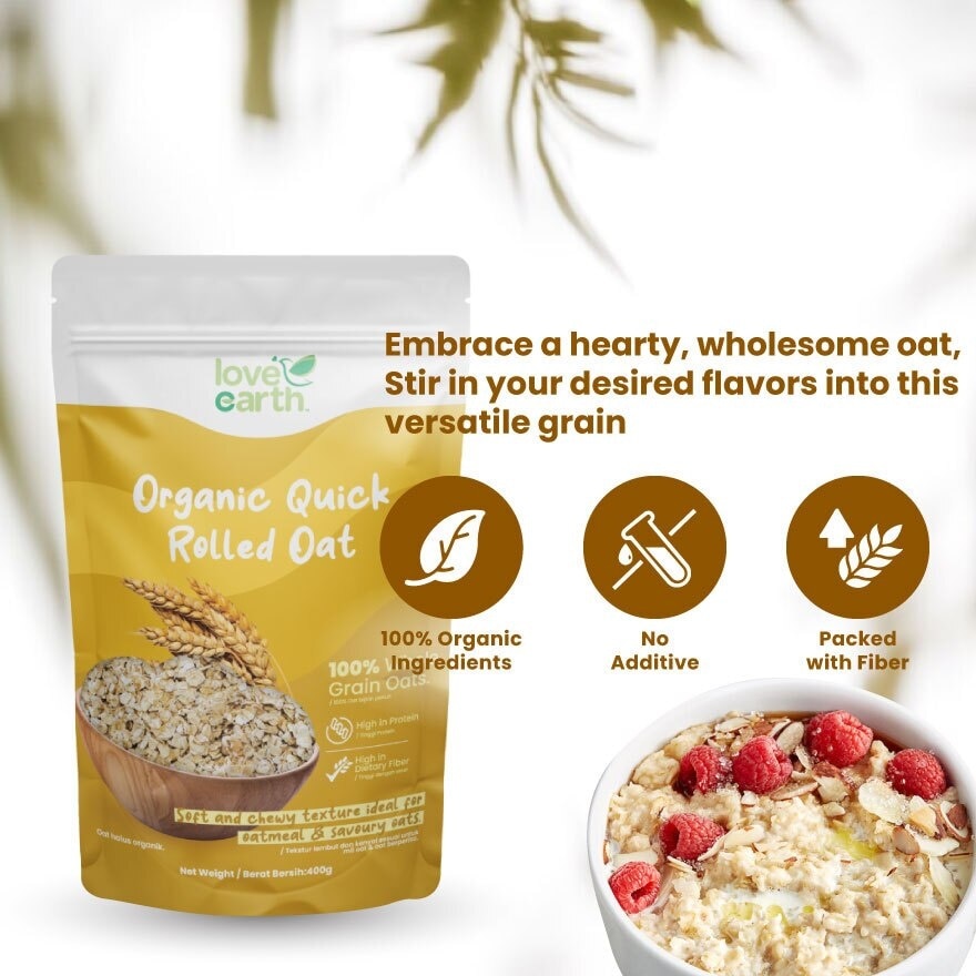 Organic Quick Rolled Oat Bundle 400g x2