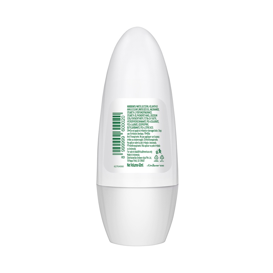 0% Aluminum Salts Pure Deodorant Roll-On, Clean, Natural & Fresh Underarm Protection 45ml