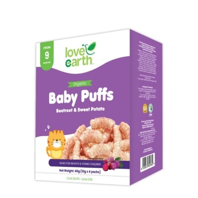 LOVE EARTH Organic Baby Puffs Beetroot & Sweet Potato 40g