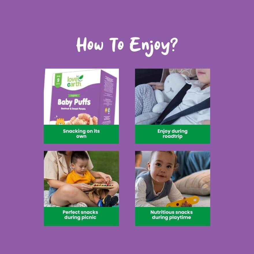 Organic Baby Puffs Beetroot & Sweet Potato 40g