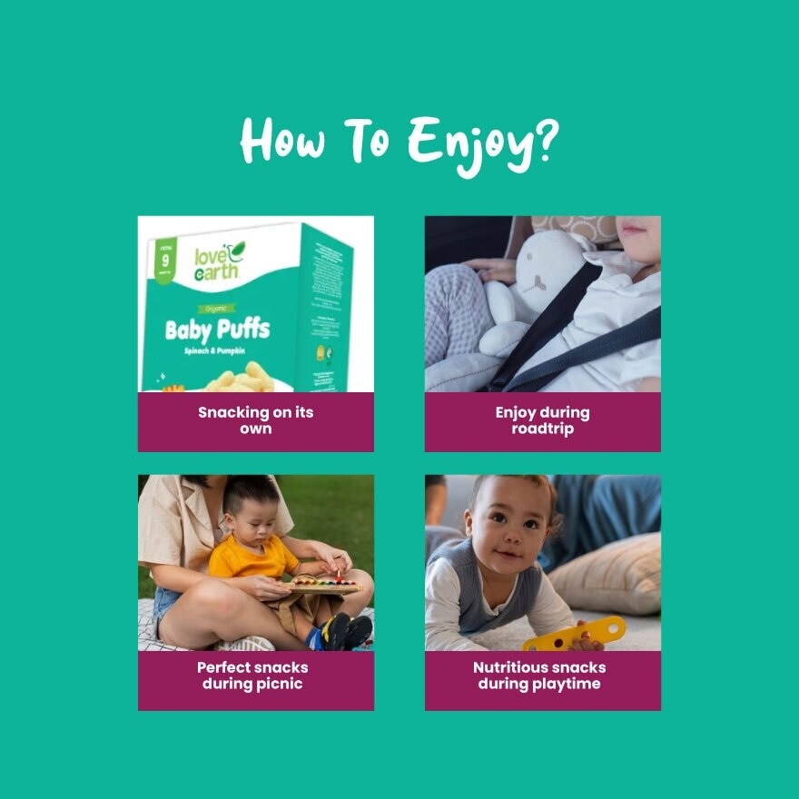 Organic Baby Puffs Amaranth Leaves & Pumpkin 40g