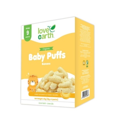 LOVE EARTH Organic Baby Puffs Banana 40g