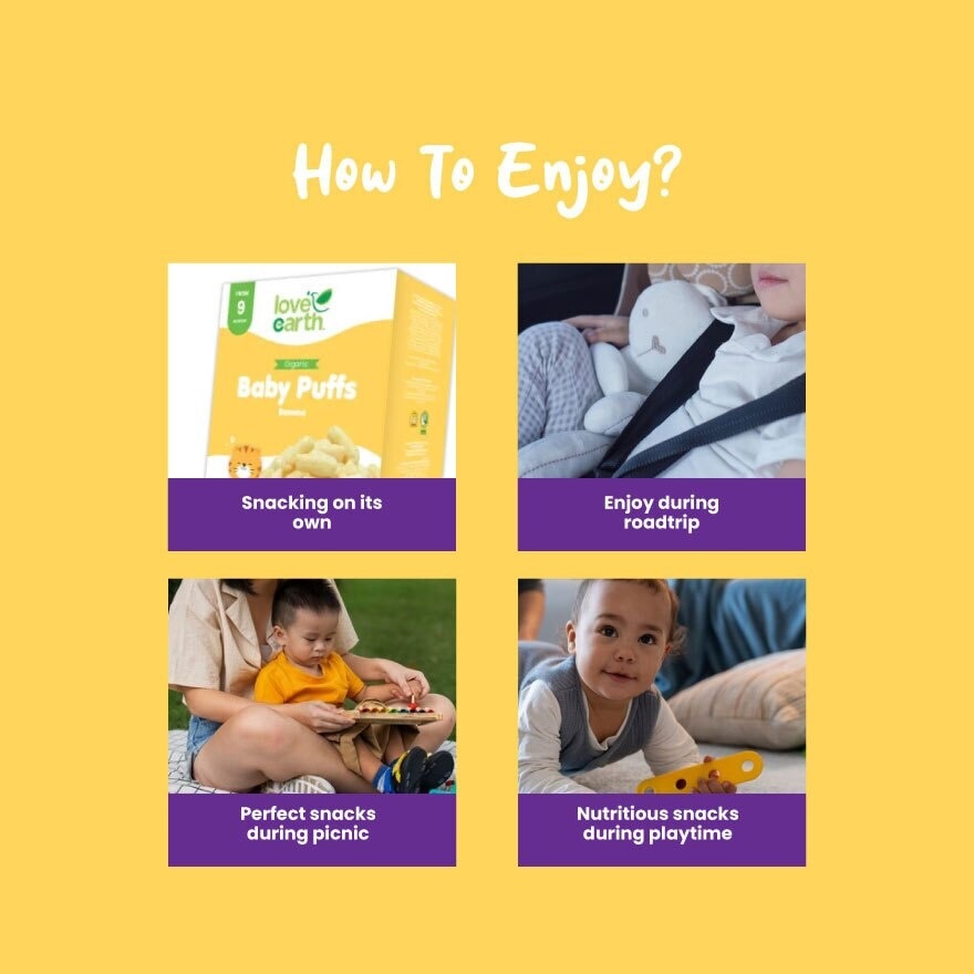 Organic Baby Puffs Banana 40g