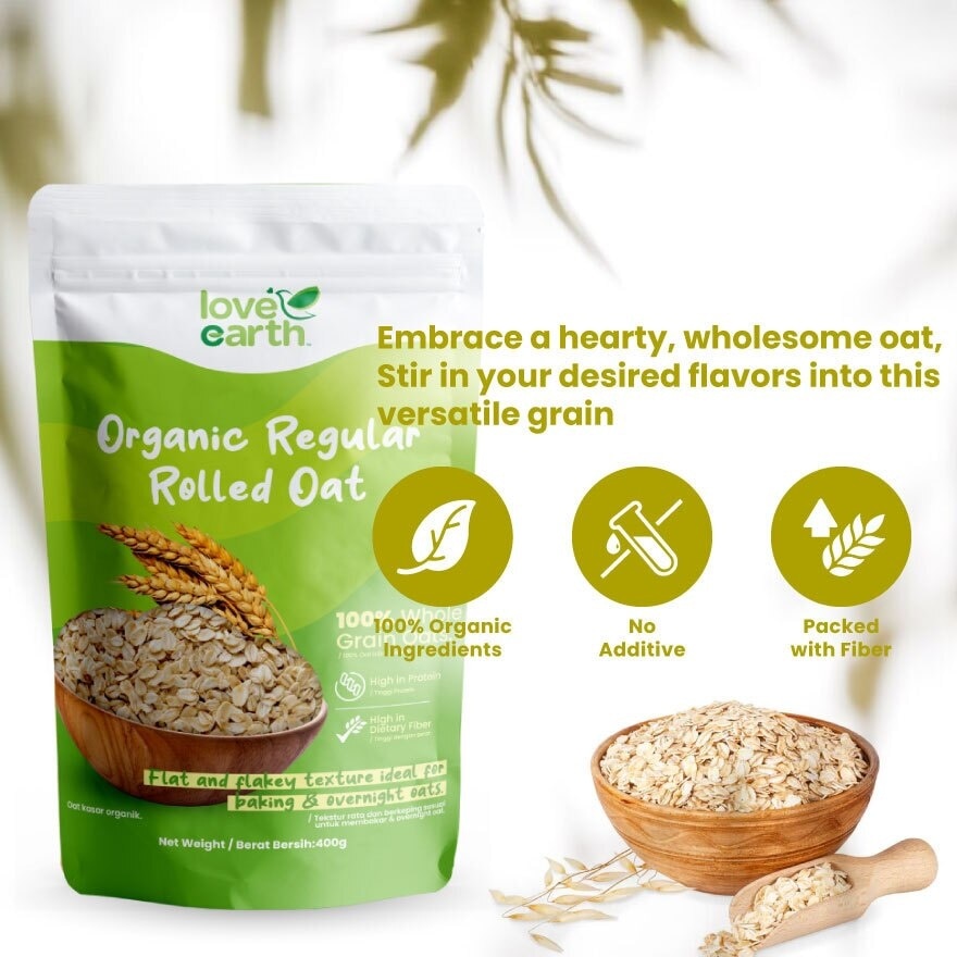 Organic Regular Rolled Oat 400g
