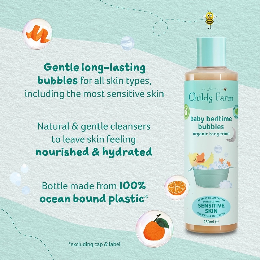 Baby Bedtime Bubbles Organic Tangerine 250ml