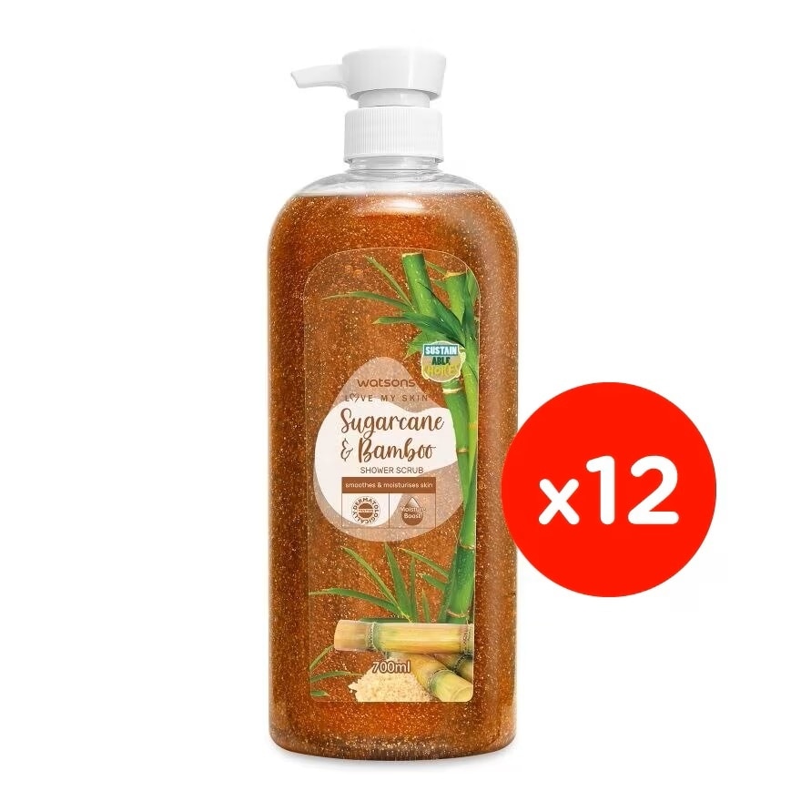 Sugarcane & Bamboo Shower Scrub 700mlx12s