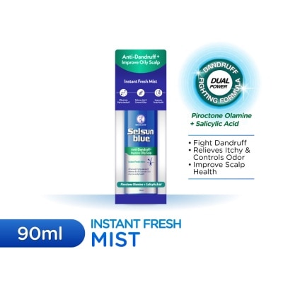 SELSUN BLUE Advanced Oil Control Anti-Dandruff & Scalp Care Instant Fresh Mist 90ml