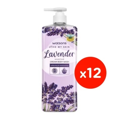 WATSONS Lavender Cream Body Wash 1000mlx12s