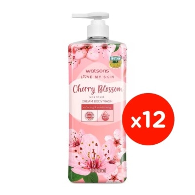 WATSONS Cherry Blossom Scented Cream Body Wash 1Lx12s