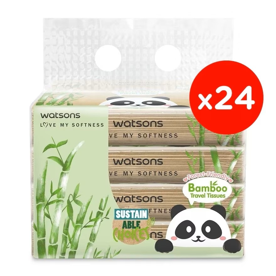 Forest-Friendly Bamboo Travel Tissues 3Ply 50's (4packs x 24)