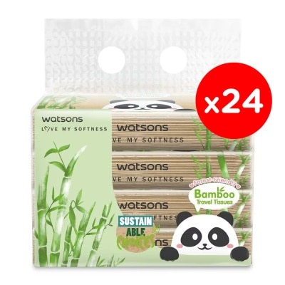 WATSONS Forest-Friendly Bamboo Travel Tissues 3Ply 50's (4packs x 24)