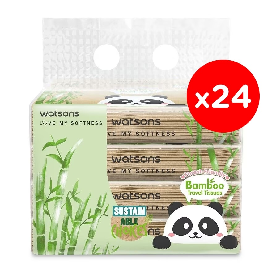 Forest-Friendly Bamboo Travel Tissues 3Ply 50's (4packs x 24)