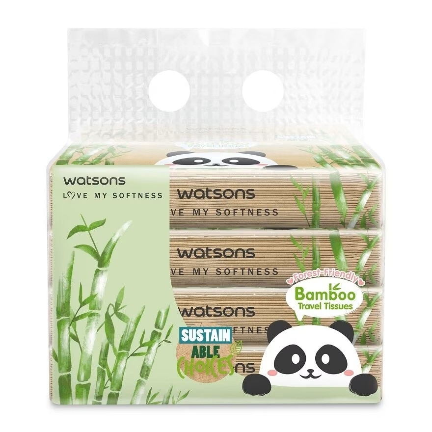 Forest-Friendly Bamboo Travel Tissues 3Ply 50's (4packs x 24)