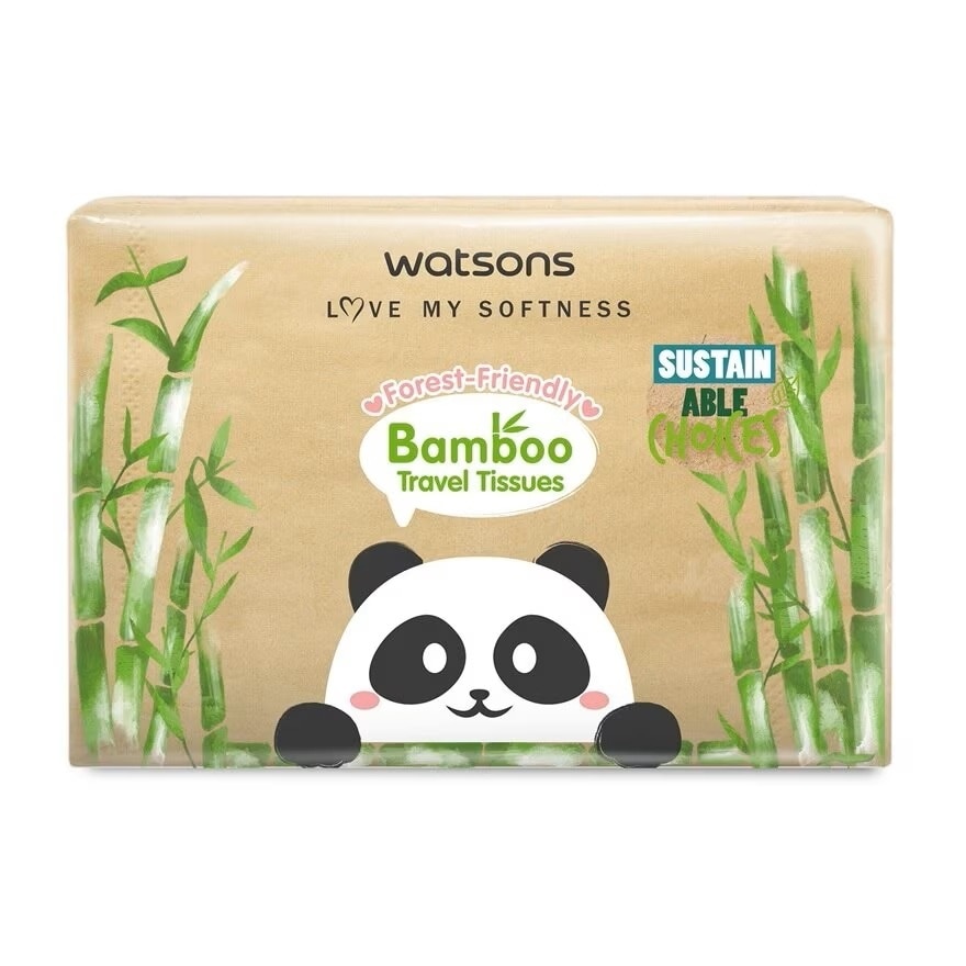 Forest-Friendly Bamboo Travel Tissues 3Ply 50's (4packs x 24)