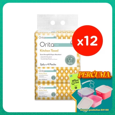 ORITA - Soft Pack Kitchen Towel 2Ply 120's (4packs x 12)