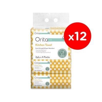 ORITA Soft Pack Kitchen Towel 2Ply 120's (4packs x 12)