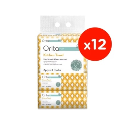 ORITA Soft Pack Kitchen Towel 2Ply 120's (4packs x 12)