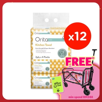 ORITA Soft Pack Kitchen Towel 2Ply 120's (4packs x 12)