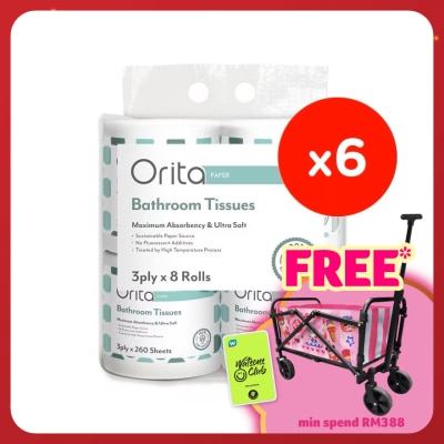 ORITA Toilet Roll 3Ply 260's(8rolls x 6)