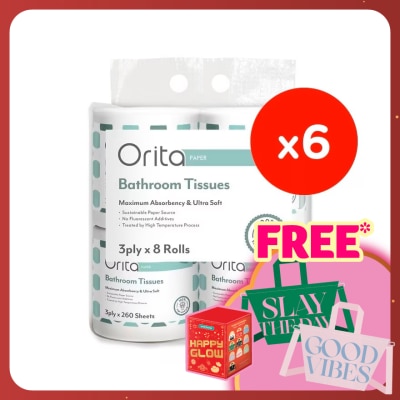 ORITA Toilet Roll 3Ply 260's(8rolls x 6)