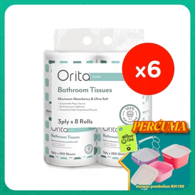 ORITA - Toilet Roll 3Ply 260's(8rolls x 6)