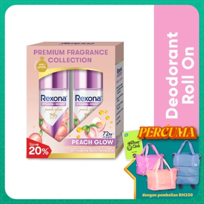 REXONA Vitamin Bright Peach Roll On Deo 2x45ml
