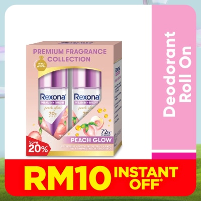 REXONA Vitamin Bright Peach Roll On Deo 2x45ml