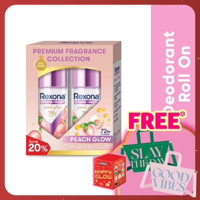 REXONA Vitamin Bright Peach Roll On Deo 2x45ml