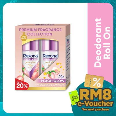REXONA Vitamin Bright Peach Roll On Deo 2x45ml