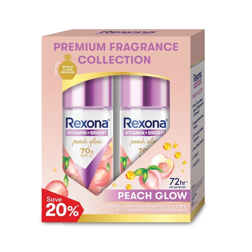 Vitamin Bright Peach Roll On Deo 2x45ml