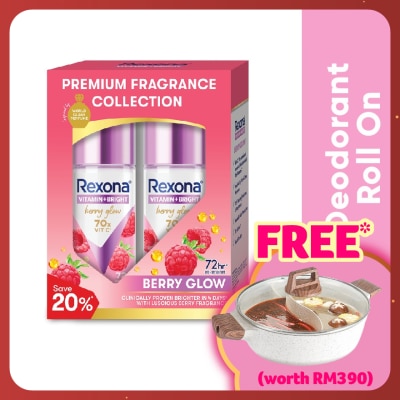 REXONA Vitamin Bright Berry Roll On Deo 2x45ml
