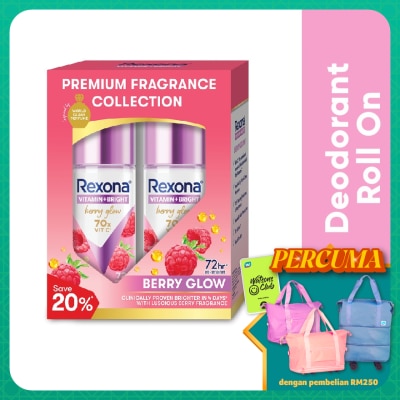 REXONA Vitamin Bright Berry Roll On Deo 2x45ml
