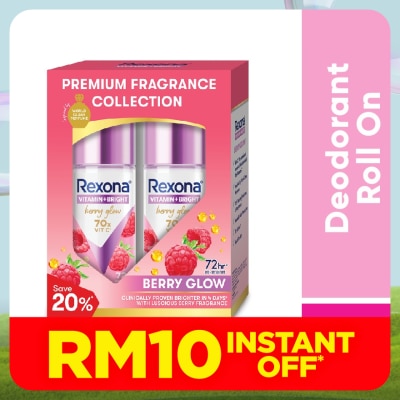 REXONA Vitamin Bright Berry Roll On Deo 2x45ml