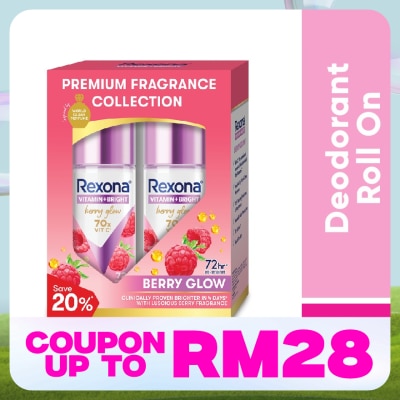 REXONA Vitamin Bright Berry Roll On Deo 2x45ml