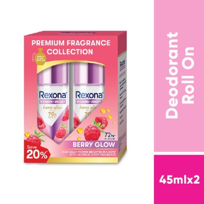 REXONA - Vitamin Bright Berry Roll On Deo 2x45ml
