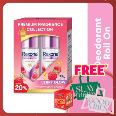 REXONA Vitamin Bright Berry Roll On Deo 2x45ml