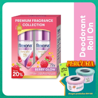 REXONA Vitamin Bright Berry Roll On Deo 2x45ml