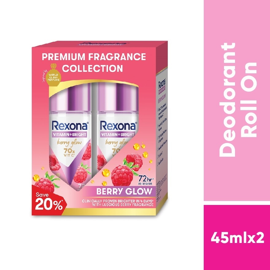 Vitamin Bright Berry Roll On Deo 2x45ml