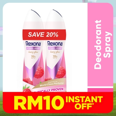 REXONA Vitamin Bright Berry Spray Deo 2x135ml