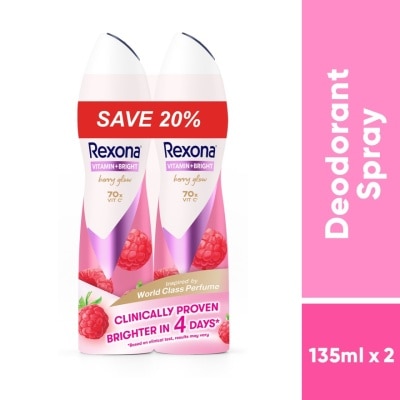 REXONA Vitamin Bright Berry Spray Deo 2x135ml