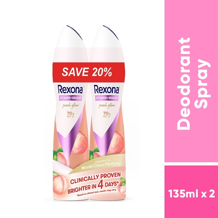 Vitamin Bright Peach Spray Deo 2X135ml