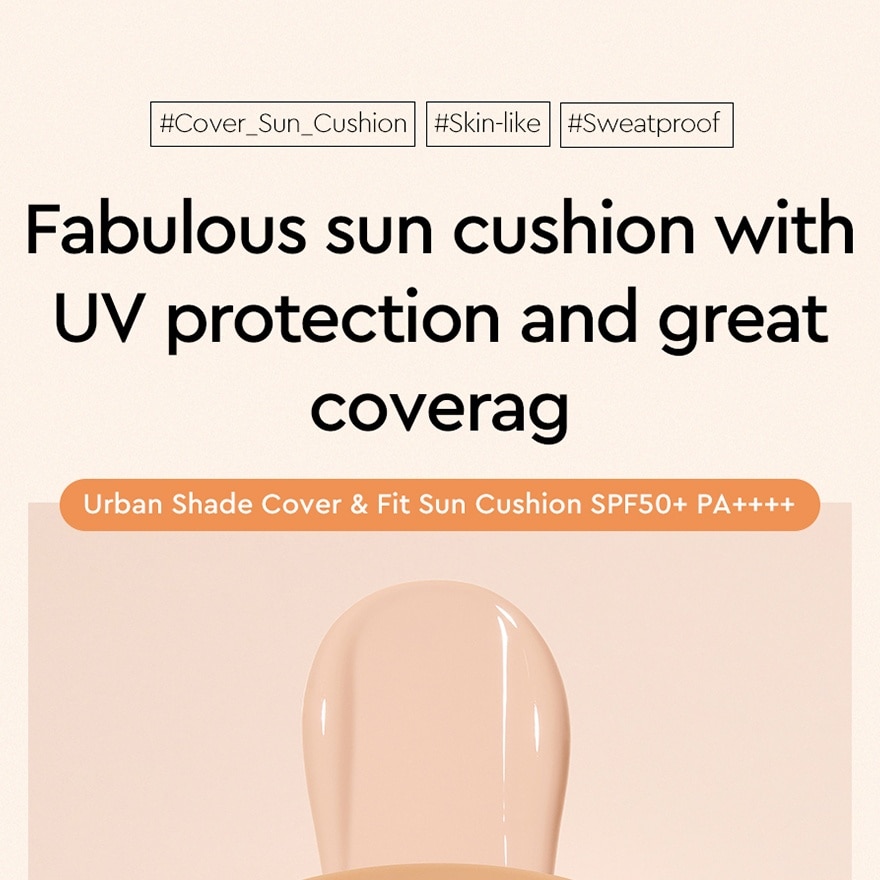 Urban Shade Cover & Fit Sun Cushion SPF50+ PA++++ 14g<BR>