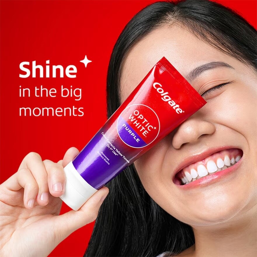 Colgate Optic White Purple Whitening Toothpaste 2x100g image