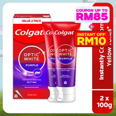 COLGATE Colgate Optic White Purple Whitening Toothpaste 2x100g