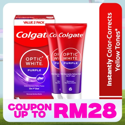 COLGATE Colgate Optic White Purple Whitening Toothpaste 2x100g