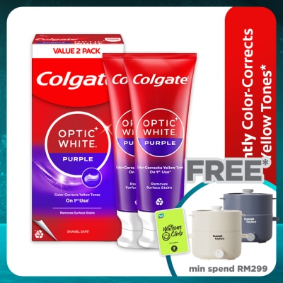 COLGATE Colgate Optic White Purple Whitening Toothpaste 2x100g