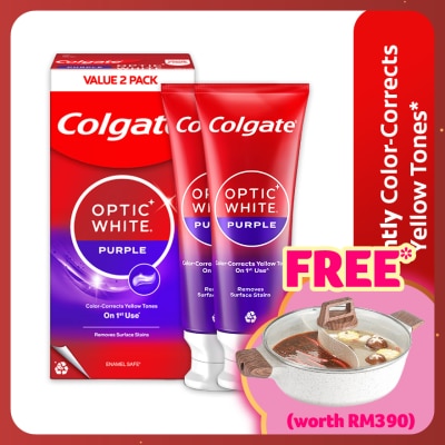 COLGATE Colgate Optic White Purple Whitening Toothpaste 2x100g