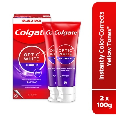 COLGATE Colgate Optic White Purple Whitening Toothpaste 2x100g