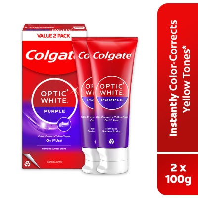 COLGATE - Colgate Optic White Purple Whitening Toothpaste 2x100g